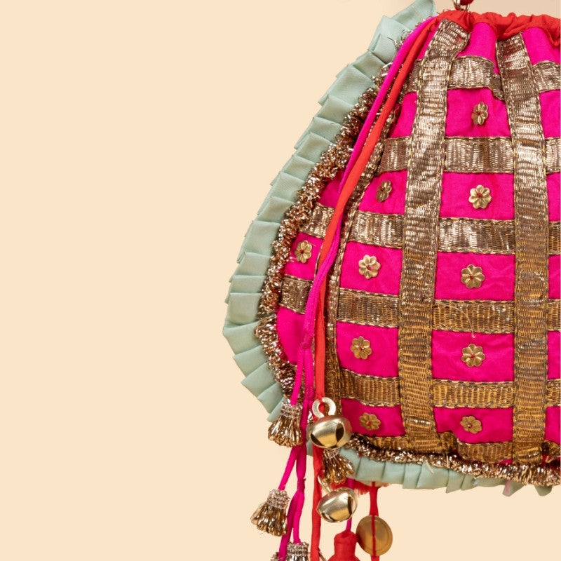 ADRA POTLI (HOT PINK/AQUA)