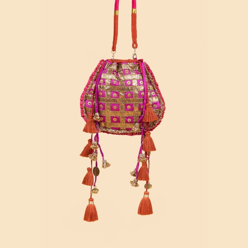 ADRA POTLI (PURPLE/BURNT ORANGE)
