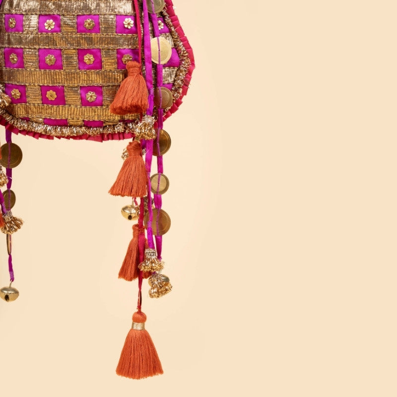 ADRA POTLI (PURPLE/BURNT ORANGE)