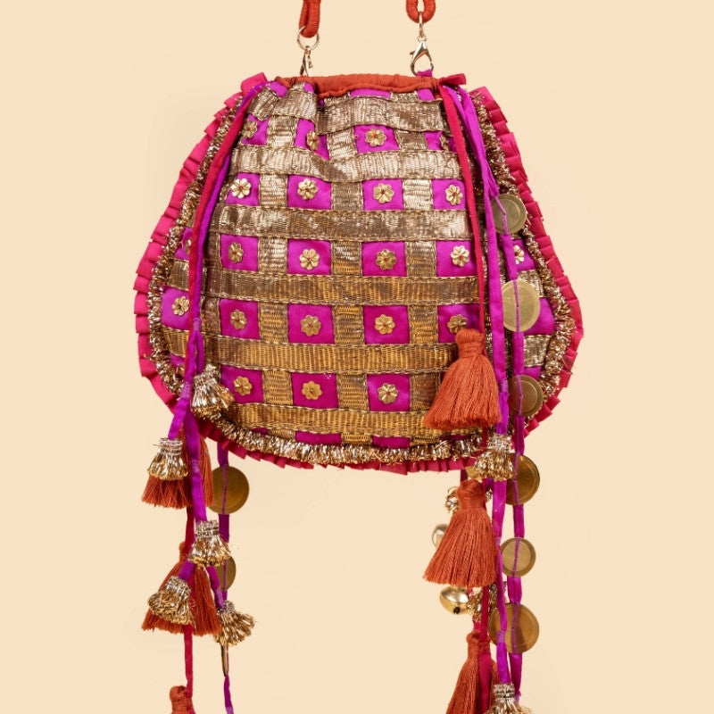 ADRA POTLI (PURPLE/BURNT ORANGE)